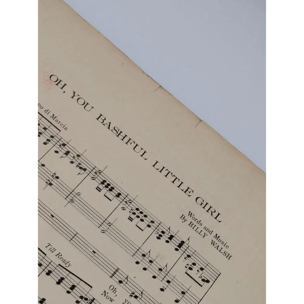 Oh You Bashful Little Girlie Sheet Music 1912 Billy‎ Walsh Antique Berlin Woman